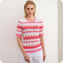 Micha stripe knit, rosa/röd/vit