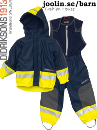 Boardman navy fleecefodrat regnset, barn