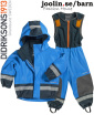 Didriksons Boardman bright blue fleecefodrat regnset, barn