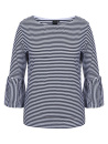 Maritiminspirerad top, marin-vit