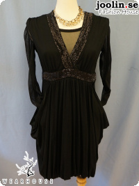 Paljett-klänning, svart