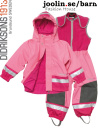 Didriksons Boardman Pink fleecefodrat regnset, barn