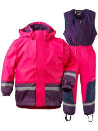 Didriksons Boardman warm cerise fleecefodrat regnset