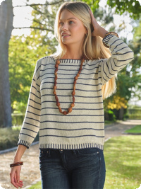 Maritim tr�ja i marin/natur ECOTEX