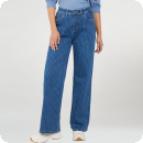 Jeans med smal rand, denim. Jane-passform