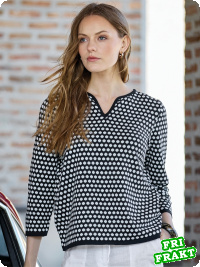 Tr�ja med fin halsringning, svartvit