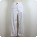 7/8-dels jeans med bendekor, vit twill. Prisvrd