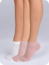 Sock, rosa+vit, 3-pack frn Dim