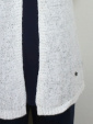 Cardigan med mönsterstickad rygg, vit