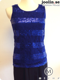 Paljett-top, royal blue