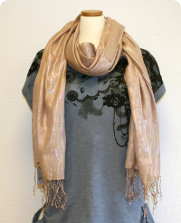 Scarf rosa/guld